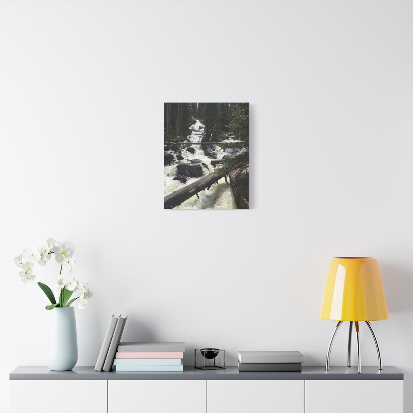 Nature Waterfall Canvas Art - Stretched Matte Wall Decor