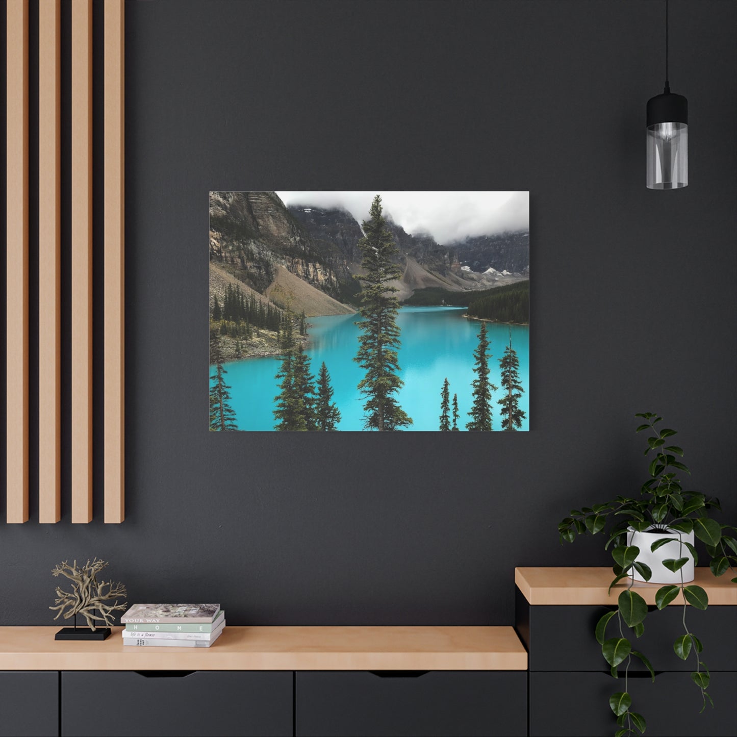 Scenic Landscape Canvas Wall Art - Tranquil Mountain Lake Decor