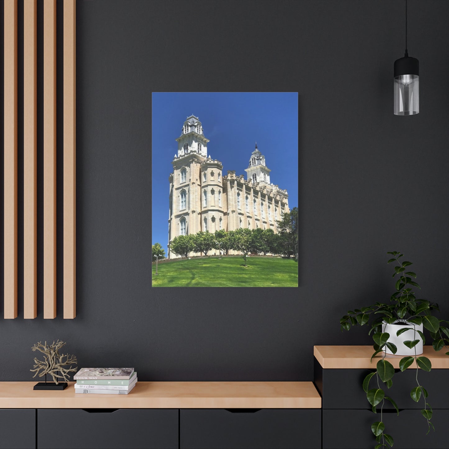 Matte Canvas Wall Art - Beautiful Architectural Print for Home Décor Manti Temple LDS