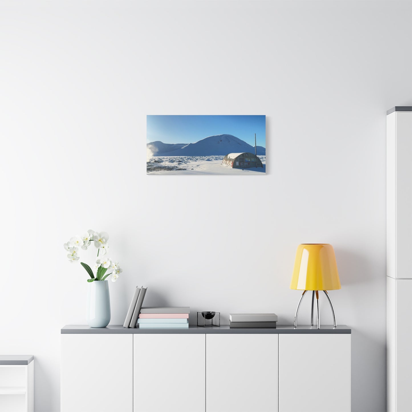 Snow-Covered Landscape Canvas Art - Stretched Matte Print