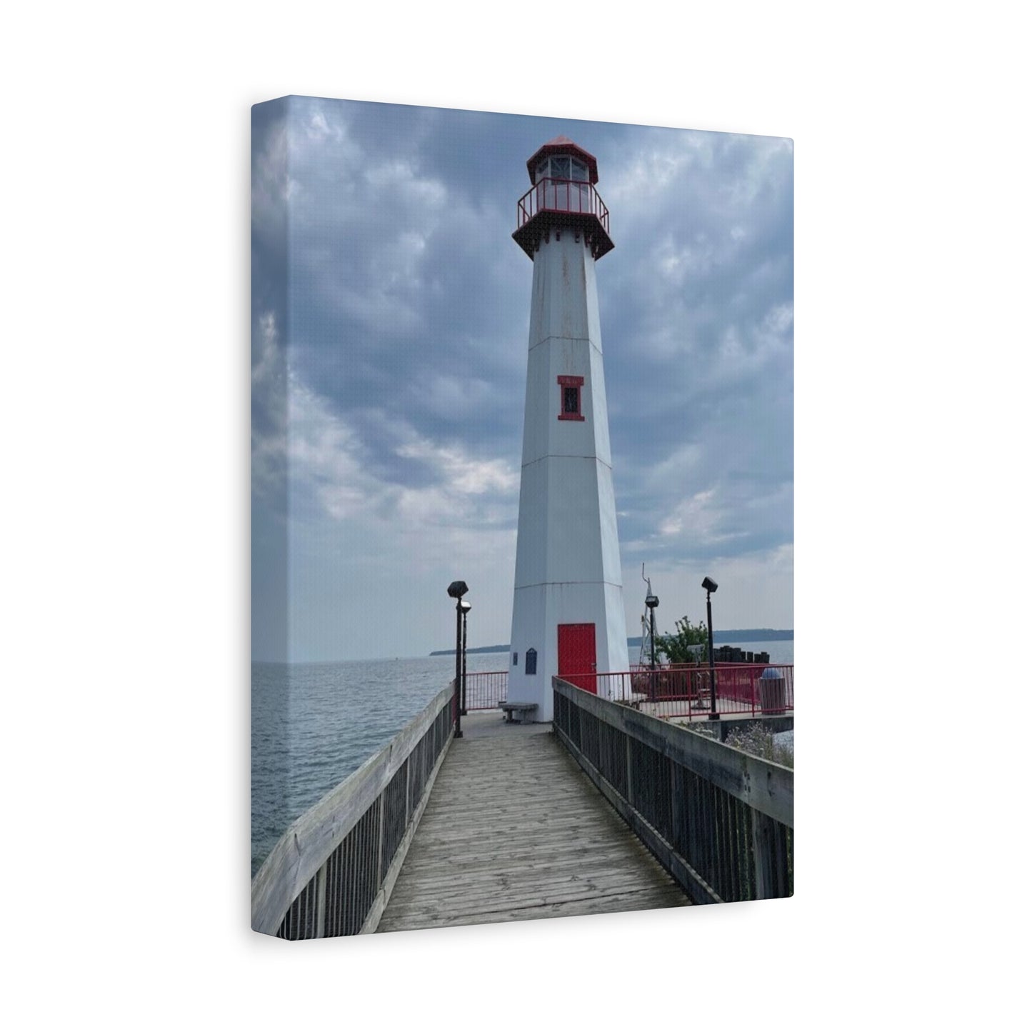 Coastal Lighthouse Canvas Art Print - 12x16 Stretched Wall Decor