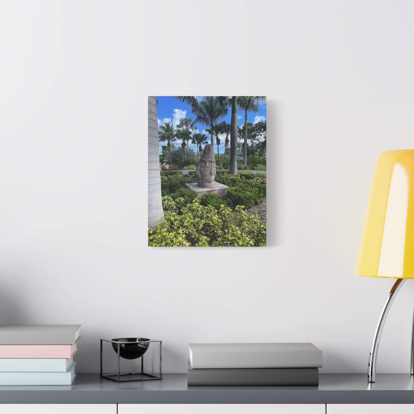 Nature-Inspired Stretched Canvas Art - Tranquil Garden Sculpture