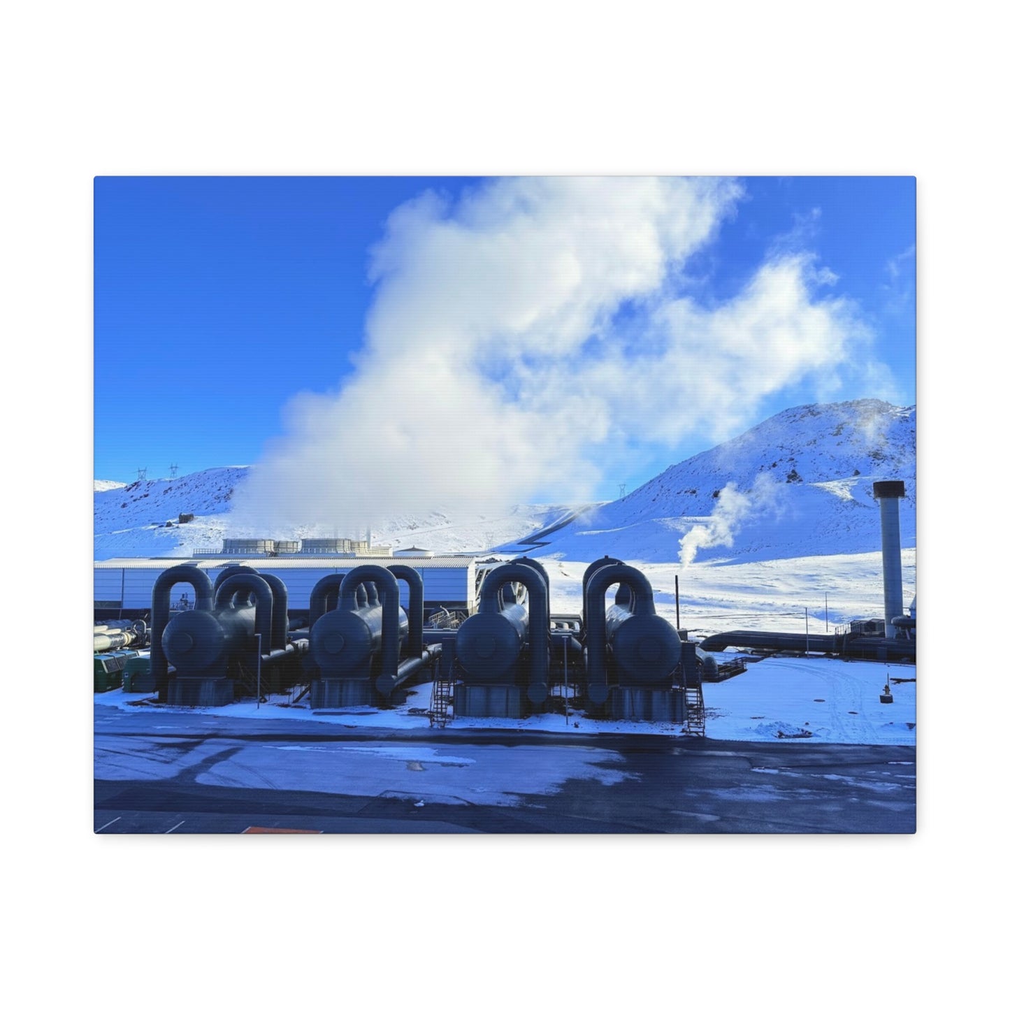Industrial Landscape Canvas Print - 1.25" Stretched Art Iceland Hydroelectric plant