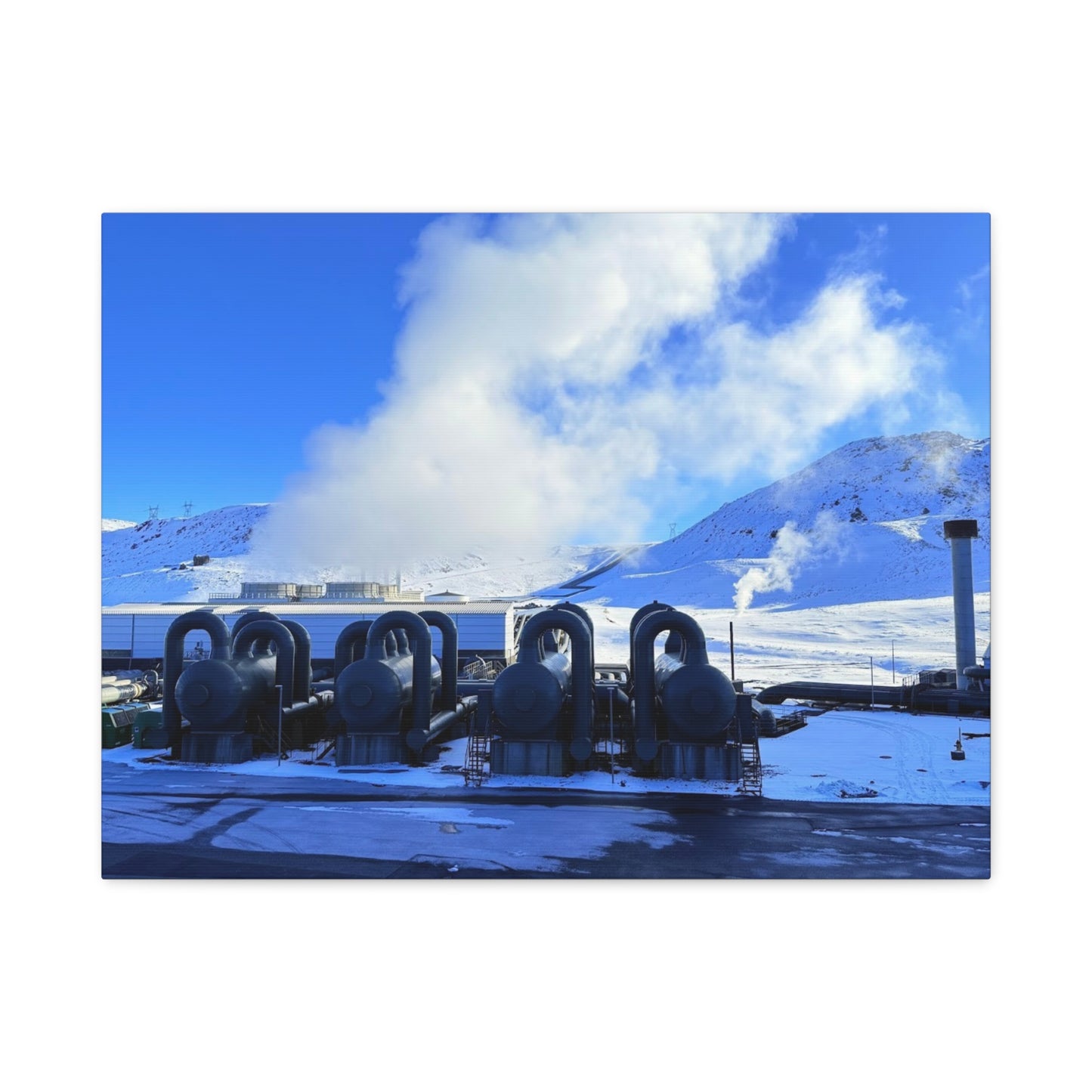 Industrial Landscape Canvas Print - 1.25" Stretched Art Iceland Hydroelectric plant