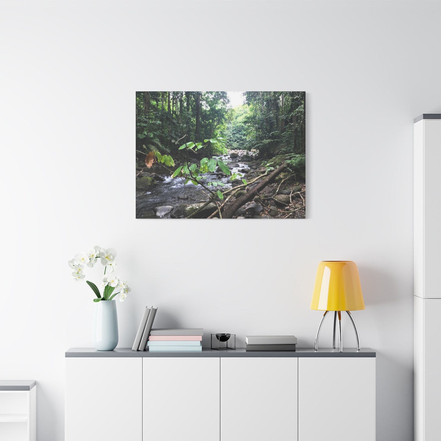 Nature-Inspired Matte Canvas Wall Art - Serene River Scene