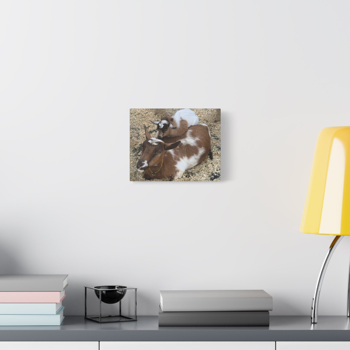 Goat Family Matte Canvas Print - Heartwarming Animal Wall Art