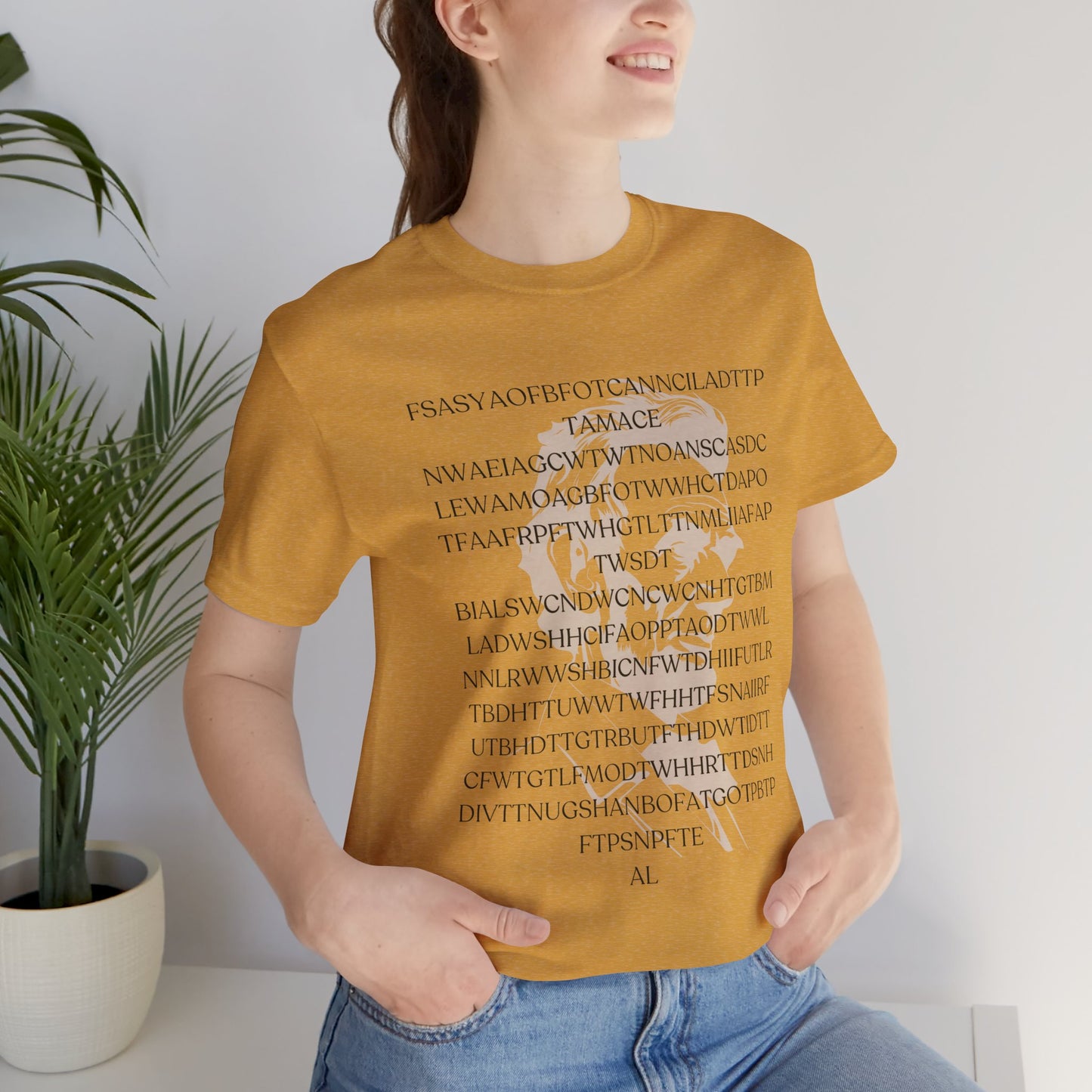 Lincoln's Gettysburg Address Unisex Jersey Short Sleeve Tee with Text Design