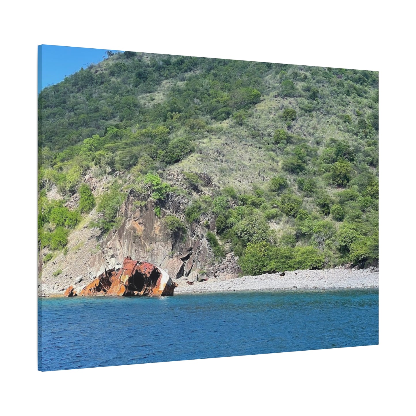Nature Landscape Canvas Wall Art - Tranquil Seaside View Nevis