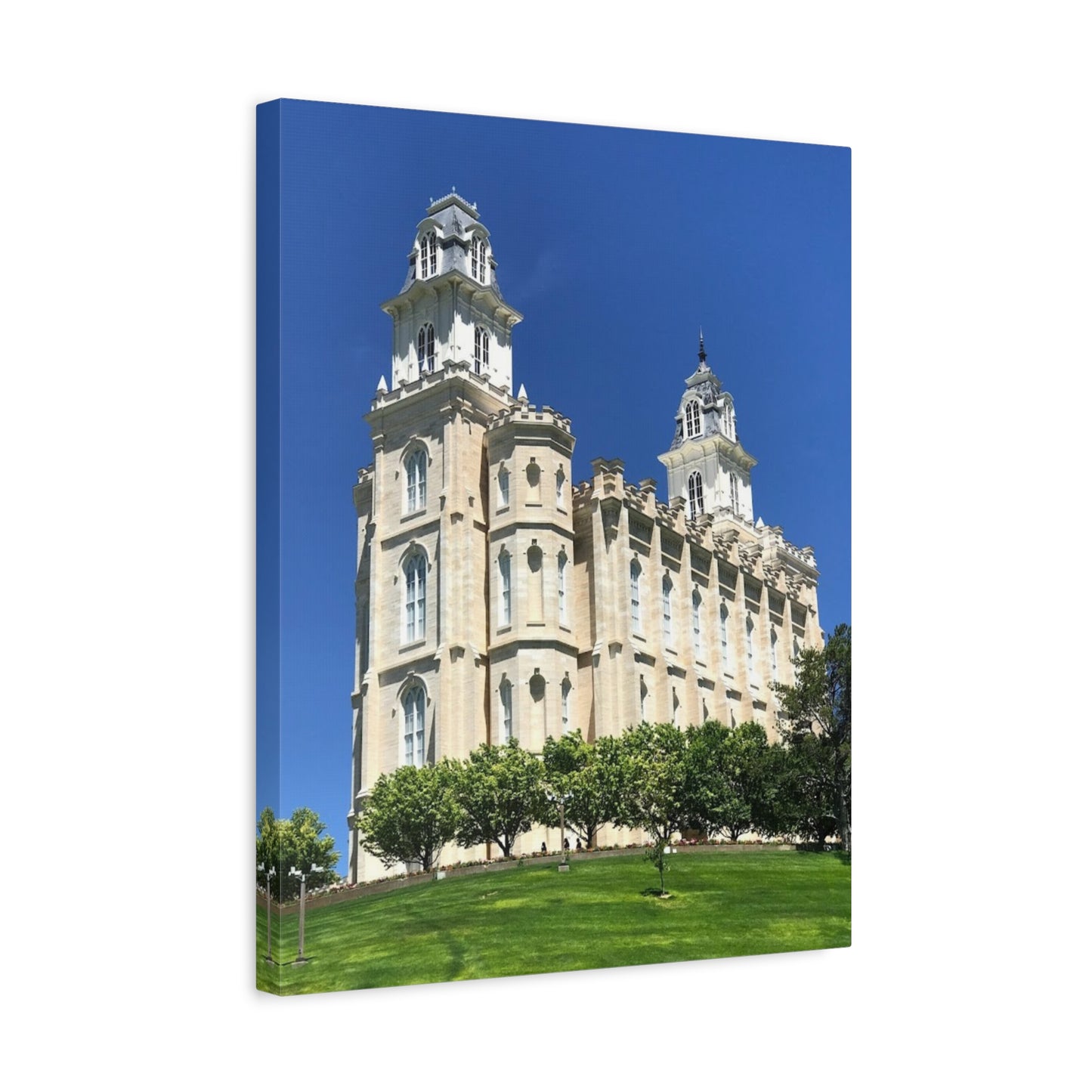 Matte Canvas Wall Art - Beautiful Architectural Print for Home Décor Manti Temple LDS