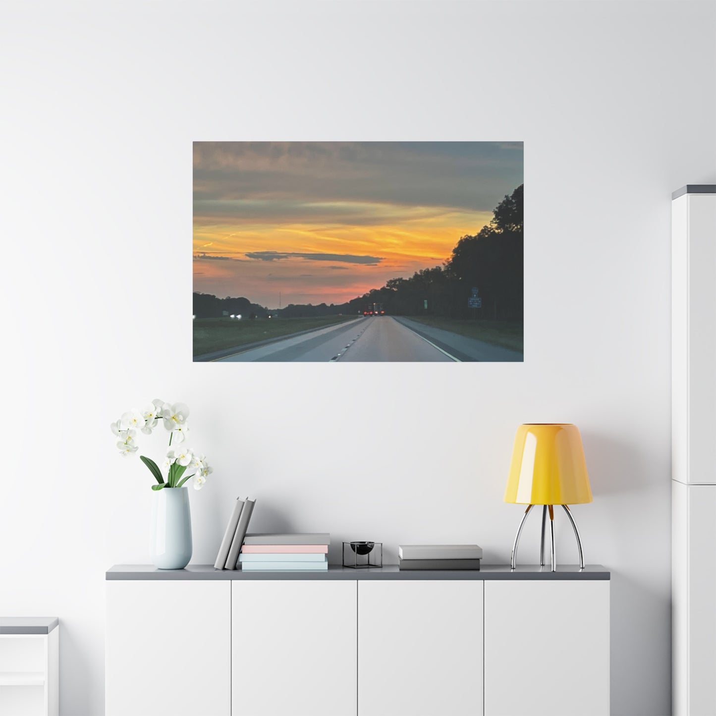 Sunset Roadway Canvas Print - Matte Stretched Artwork