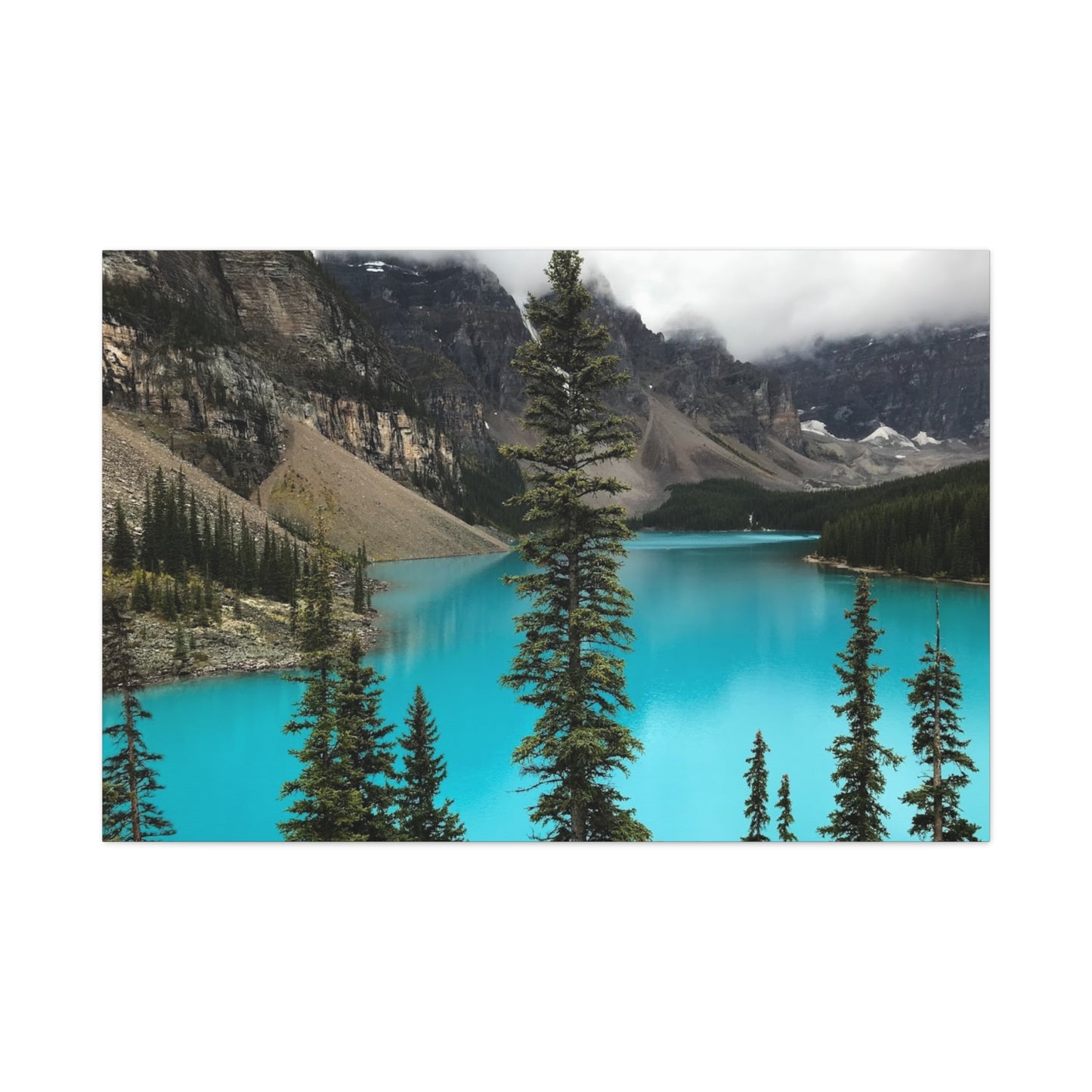 Scenic Landscape Canvas Wall Art - Tranquil Mountain Lake Decor