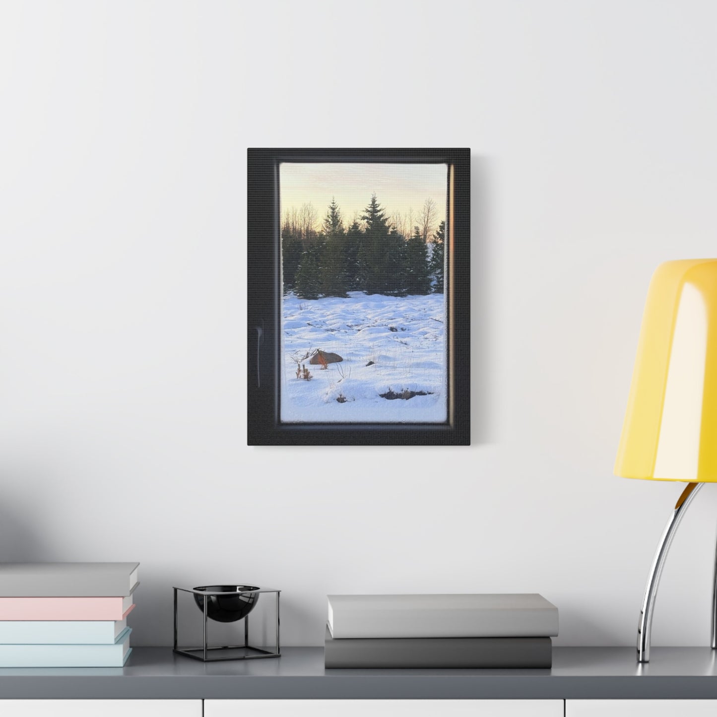 Serene Winter Landscape Art Print - Stretched Matte Canvas
