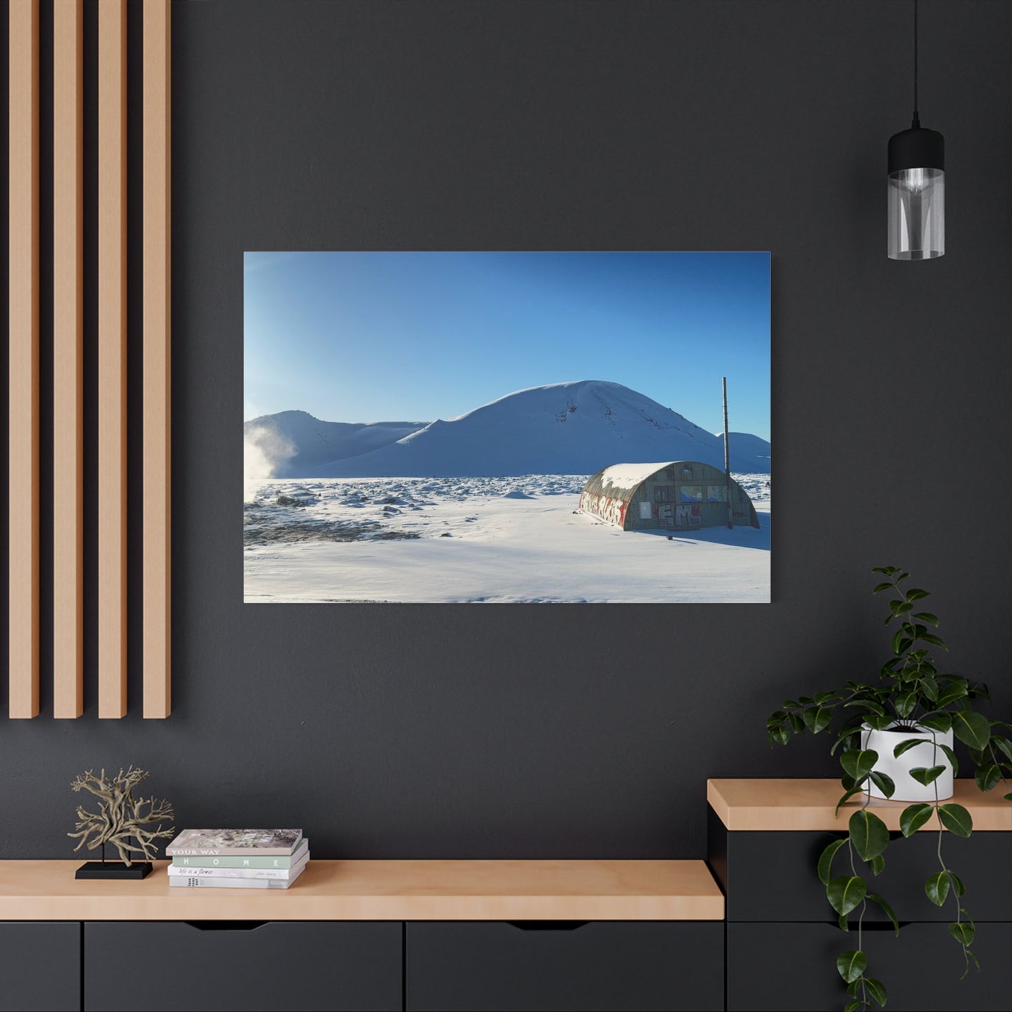 Snow-Covered Landscape Canvas Art - Stretched Matte Print