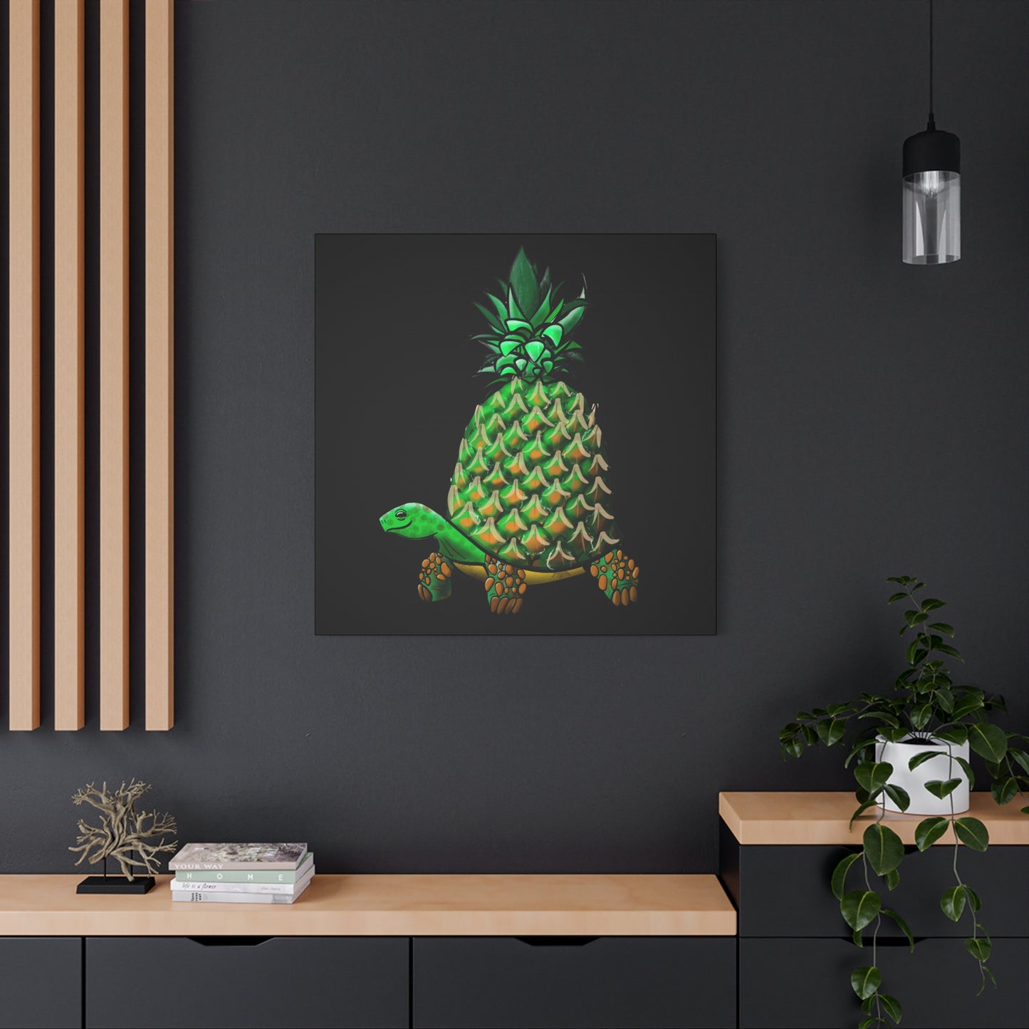 Tropical Turtle Canvas Art - Fun Pineapple Design for Home Décor