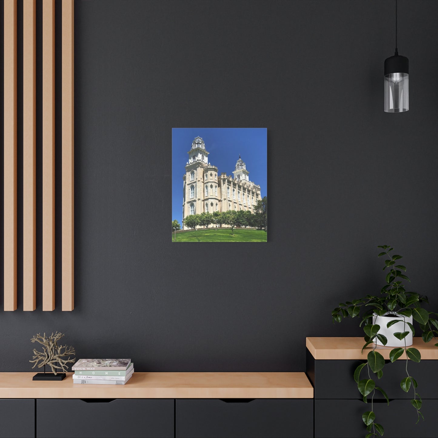 Matte Canvas Wall Art - Beautiful Architectural Print for Home Décor Manti Temple LDS