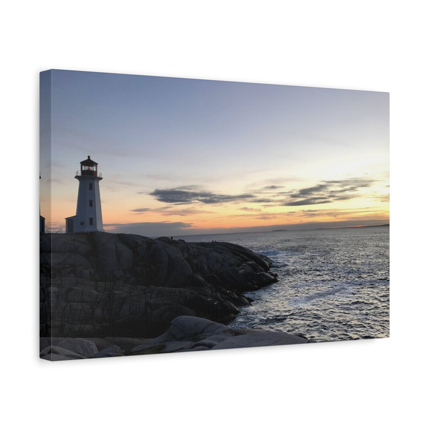 Sunset Lighthouse Canvas Print - Coastal Decor for Beach Lovers Peggys Cove