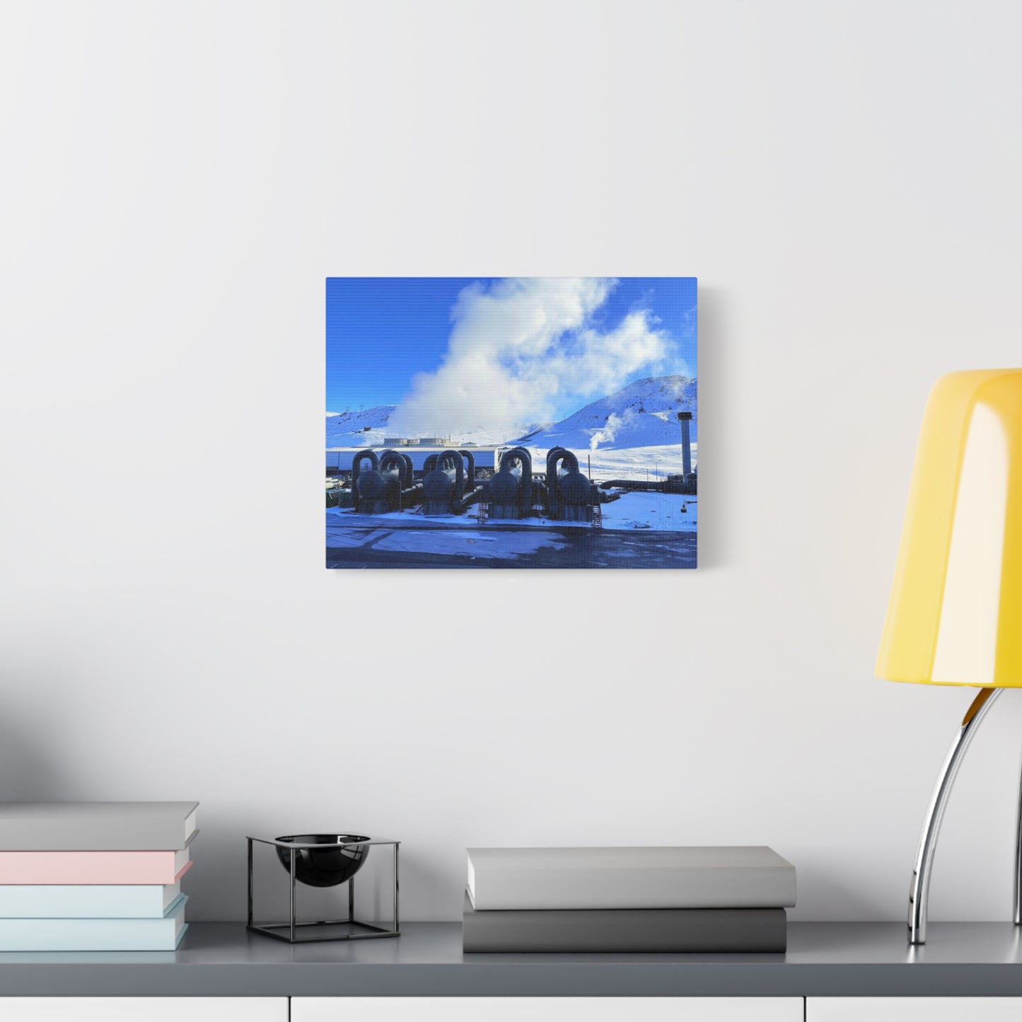 Industrial Landscape Canvas Print - 1.25" Stretched Art Iceland Hydroelectric plant