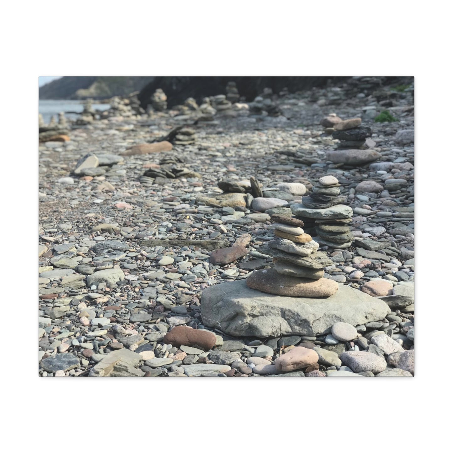 Serene Rock Balancing Canvas Art - 1.25" Matte Stretched Wall Décor