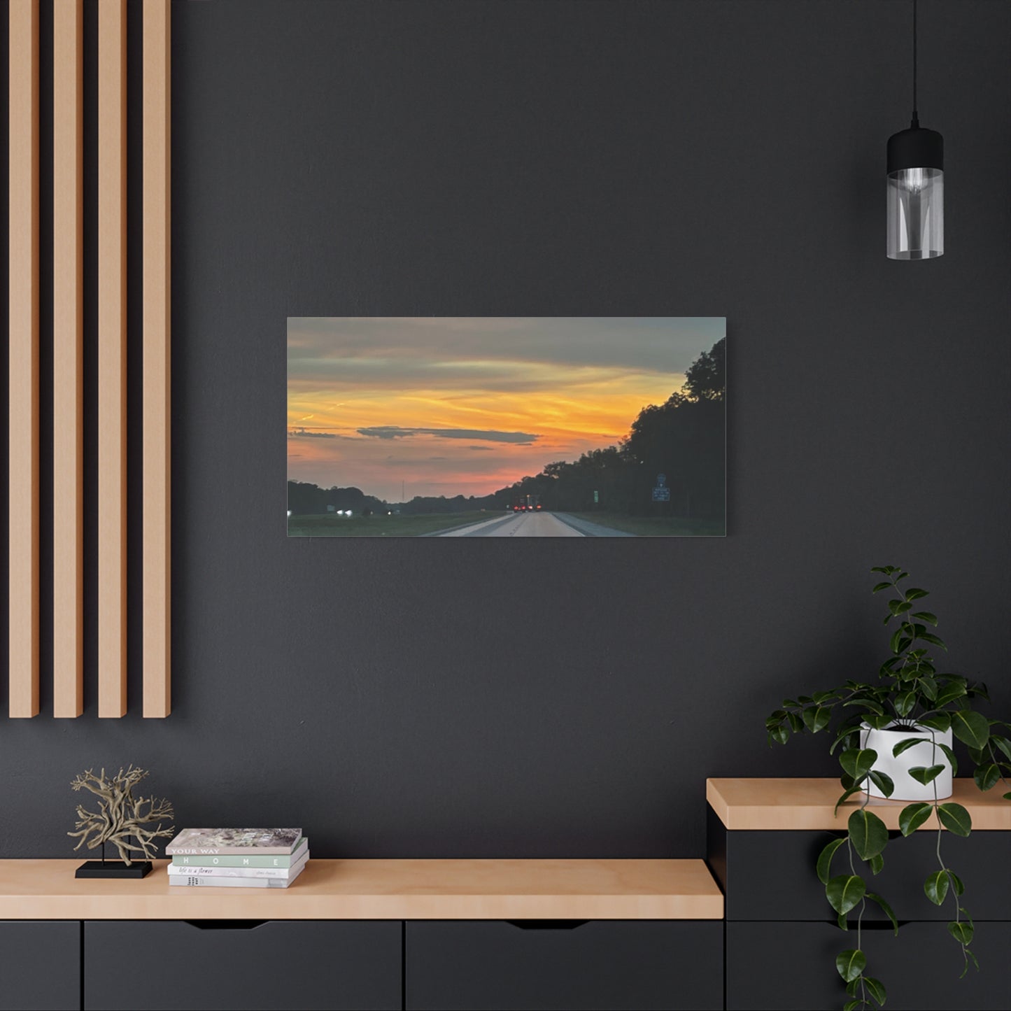 Sunset Roadway Canvas Print - Matte Stretched Artwork