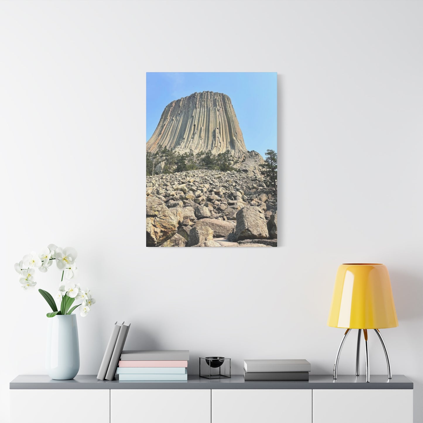 Nature Art Canvas Print - Majestic Rock Formation Devil's Tower