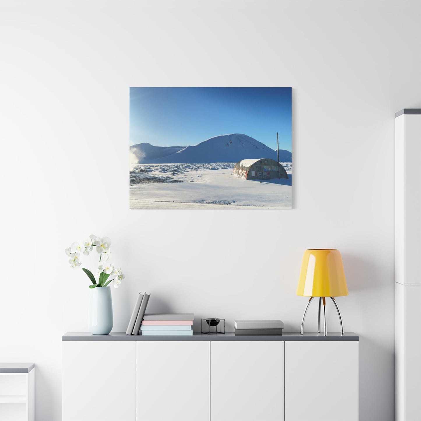 Snow-Covered Landscape Canvas Art - Stretched Matte Print