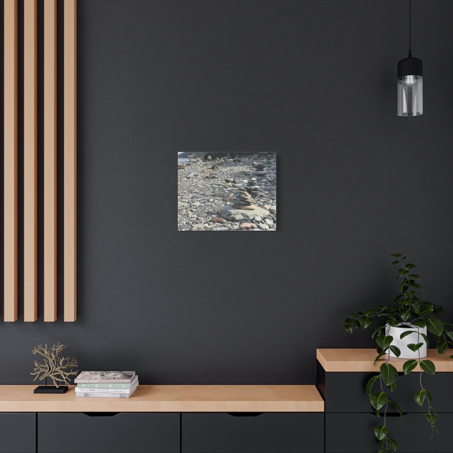 Serene Rock Balancing Canvas Art - 1.25" Matte Stretched Wall Décor