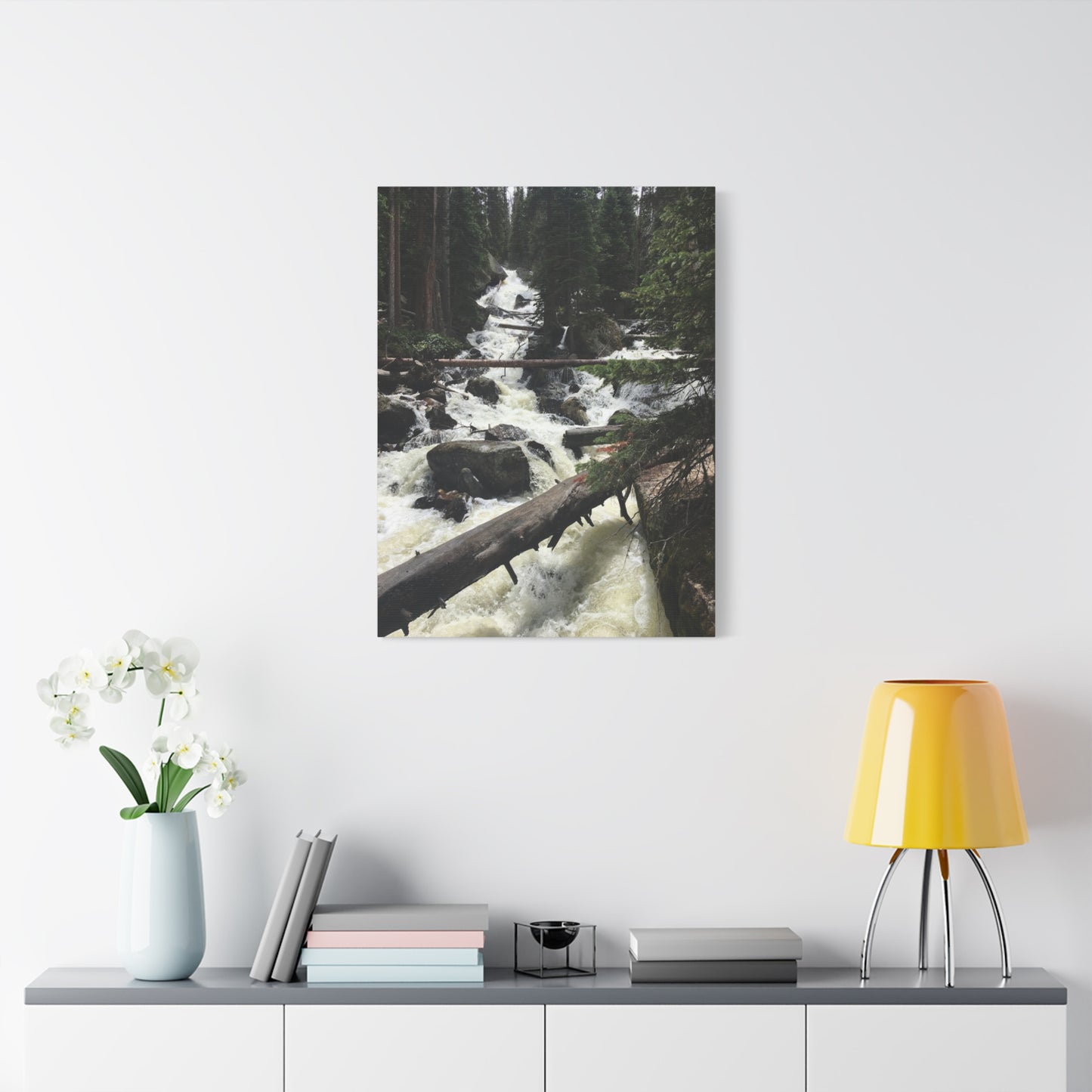 Nature Waterfall Canvas Art - Stretched Matte Wall Decor