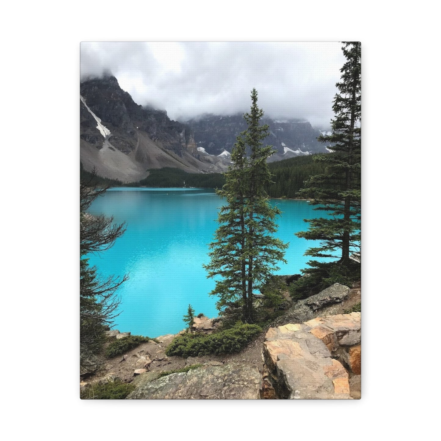 Nature Canvas Print - Tranquil Mountain Lake Art for Home Decor