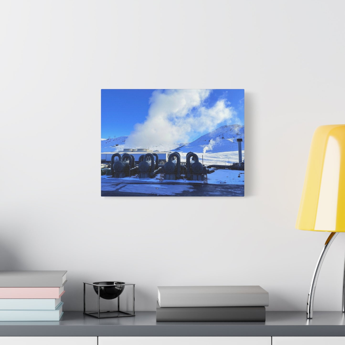 Industrial Landscape Canvas Print - 1.25" Stretched Art Iceland Hydroelectric plant