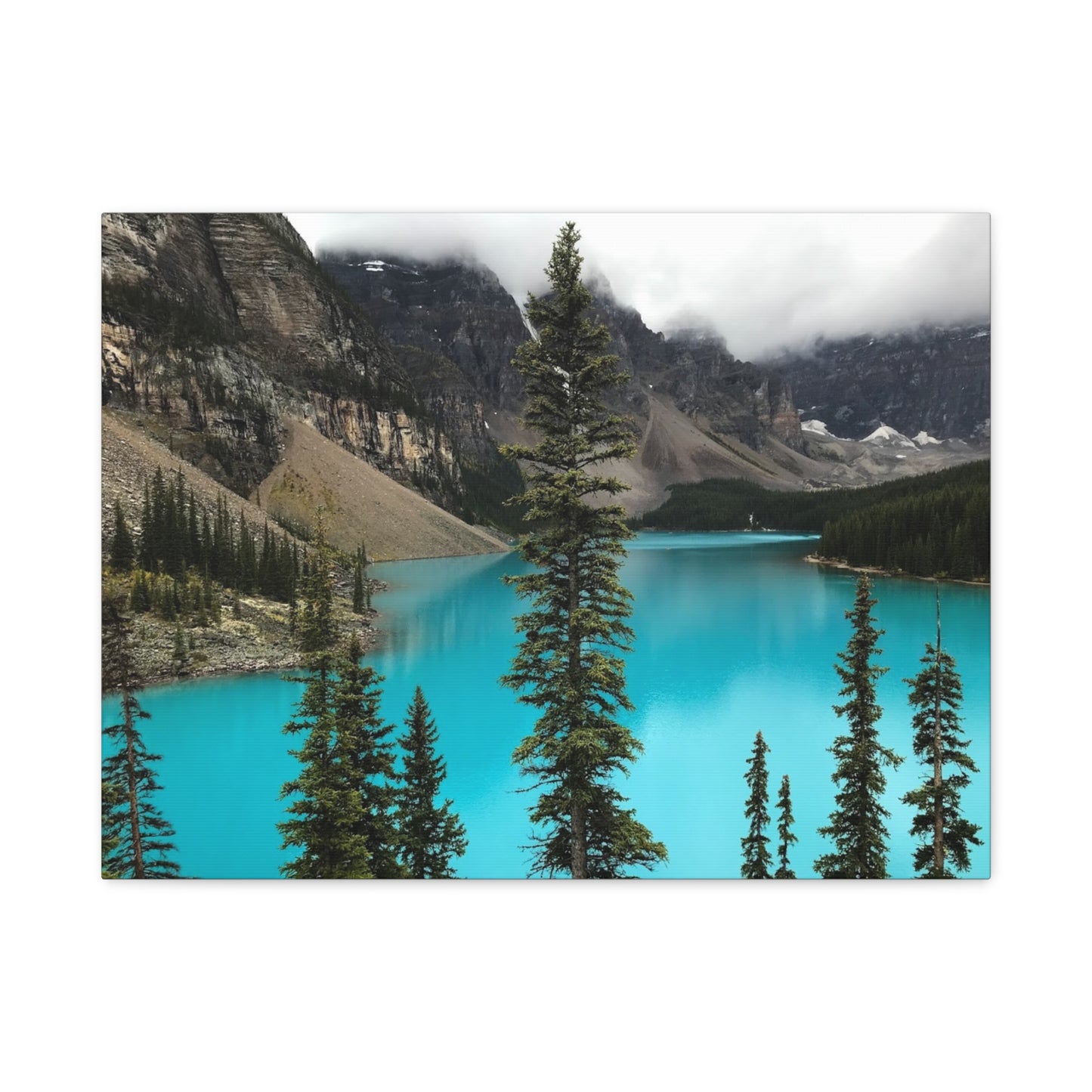 Scenic Landscape Canvas Wall Art - Tranquil Mountain Lake Decor