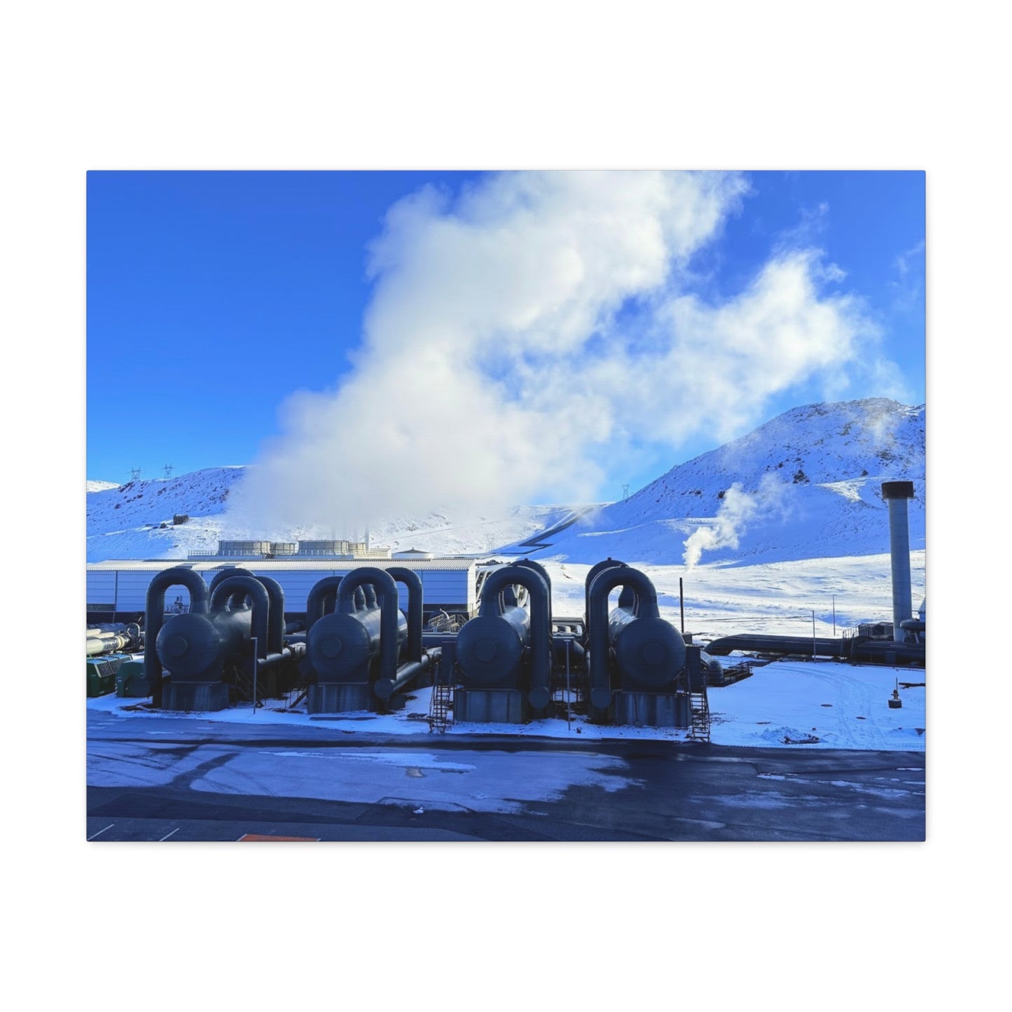 Industrial Landscape Canvas Print - 1.25" Stretched Art Iceland Hydroelectric plant