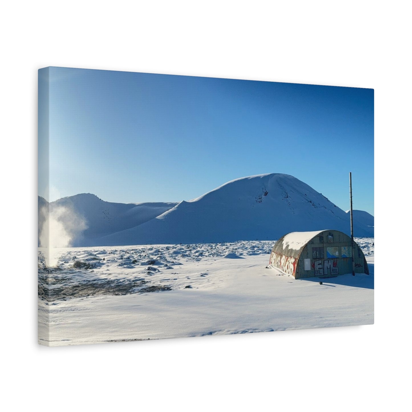 Snow-Covered Landscape Canvas Art - Stretched Matte Print