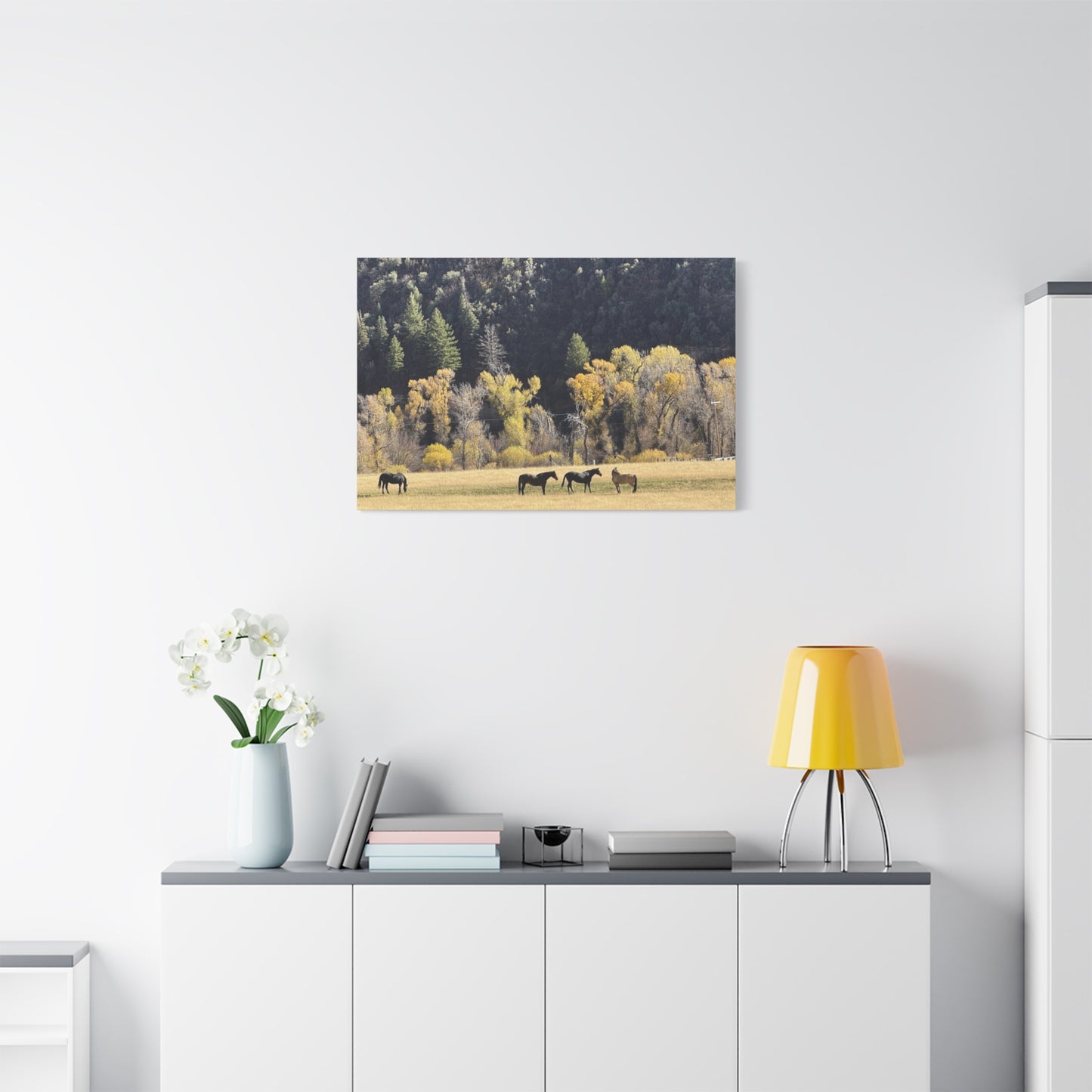 Scenic Horse Canvas Print - Rustic Wall Art for Nature Lovers
