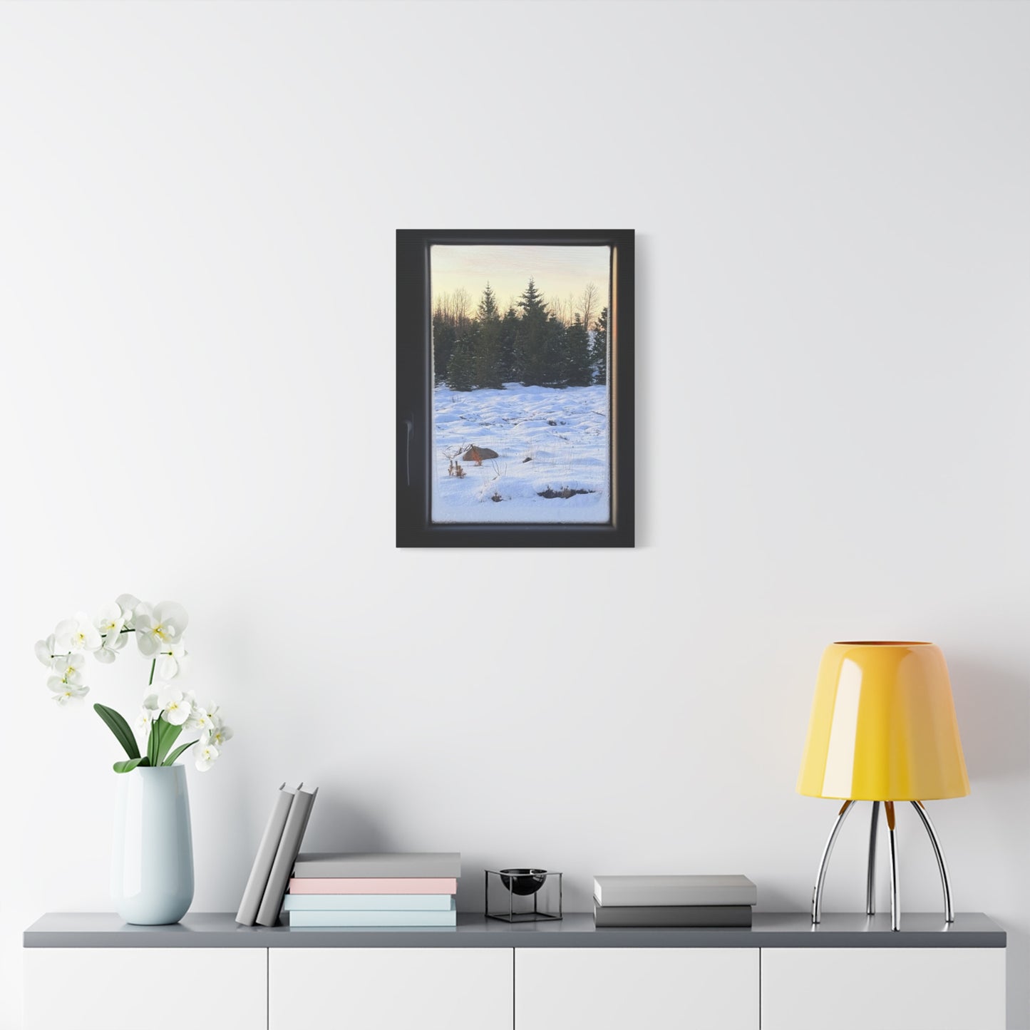 Serene Winter Landscape Art Print - Stretched Matte Canvas