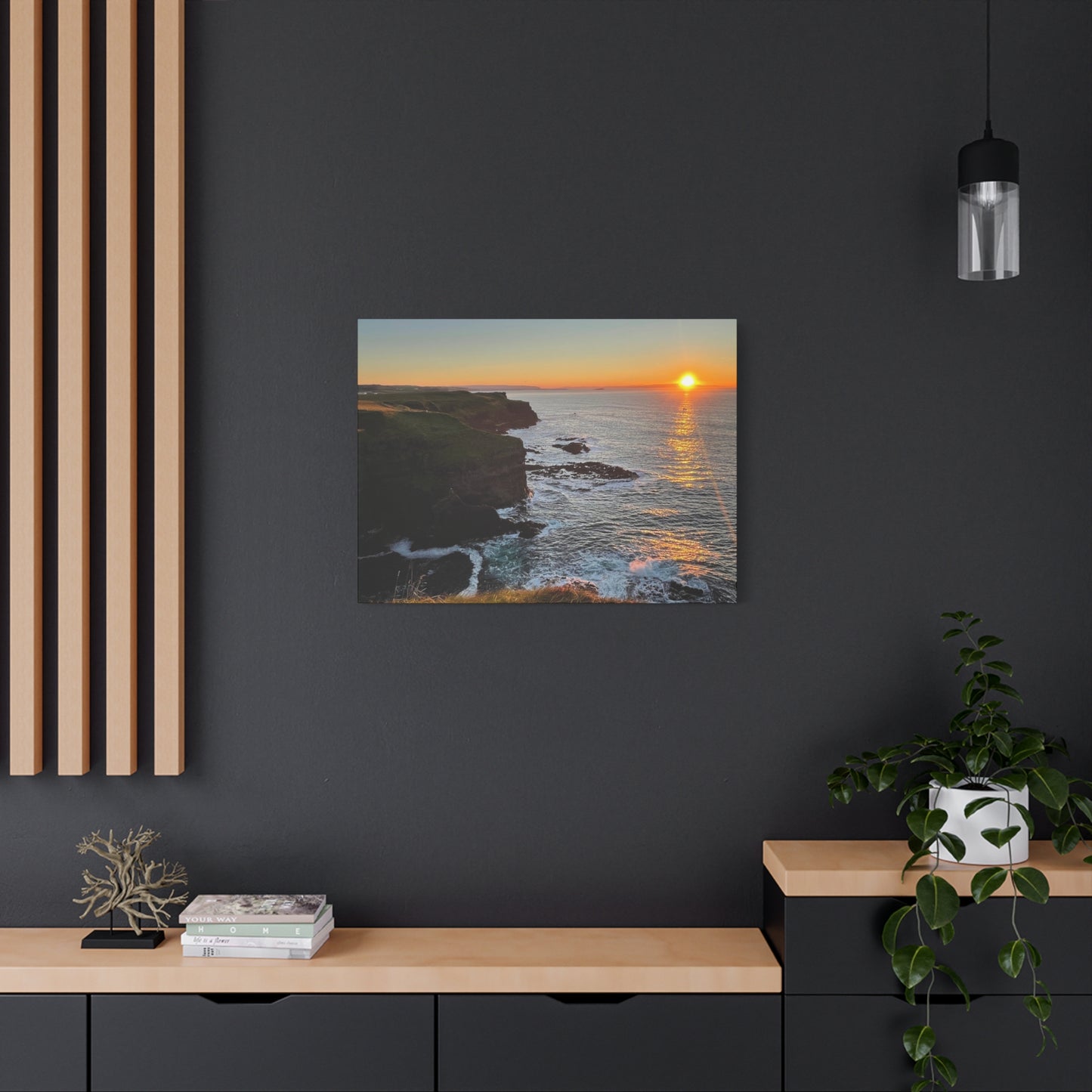 Ocean Sunset Canvas Wall Art - Scenic Coastal Horizon
