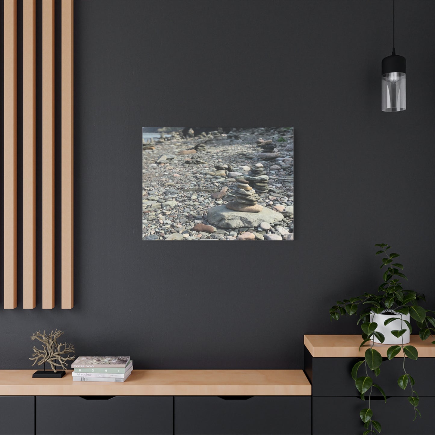 Serene Rock Balancing Canvas Art - 1.25" Matte Stretched Wall Décor