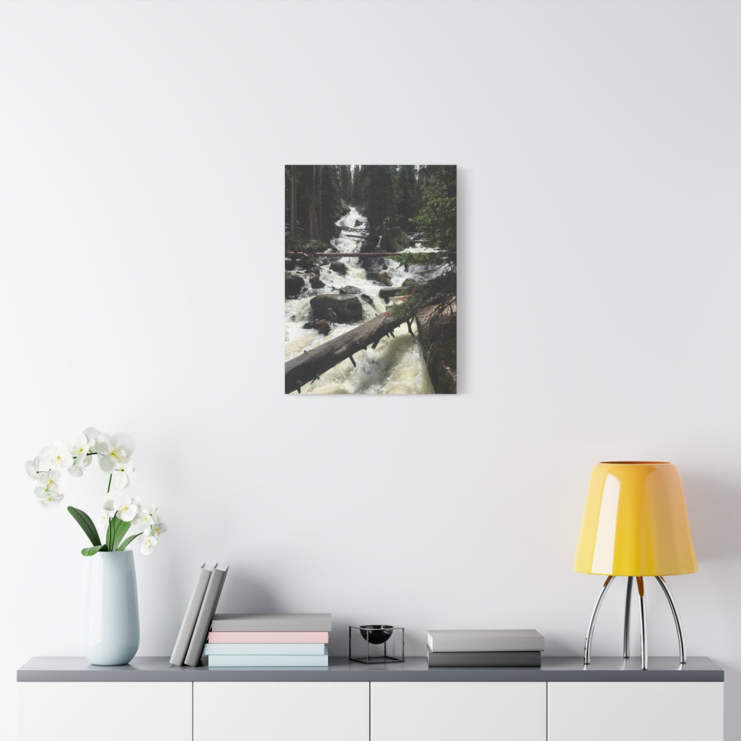 Nature Waterfall Canvas Art - Stretched Matte Wall Decor