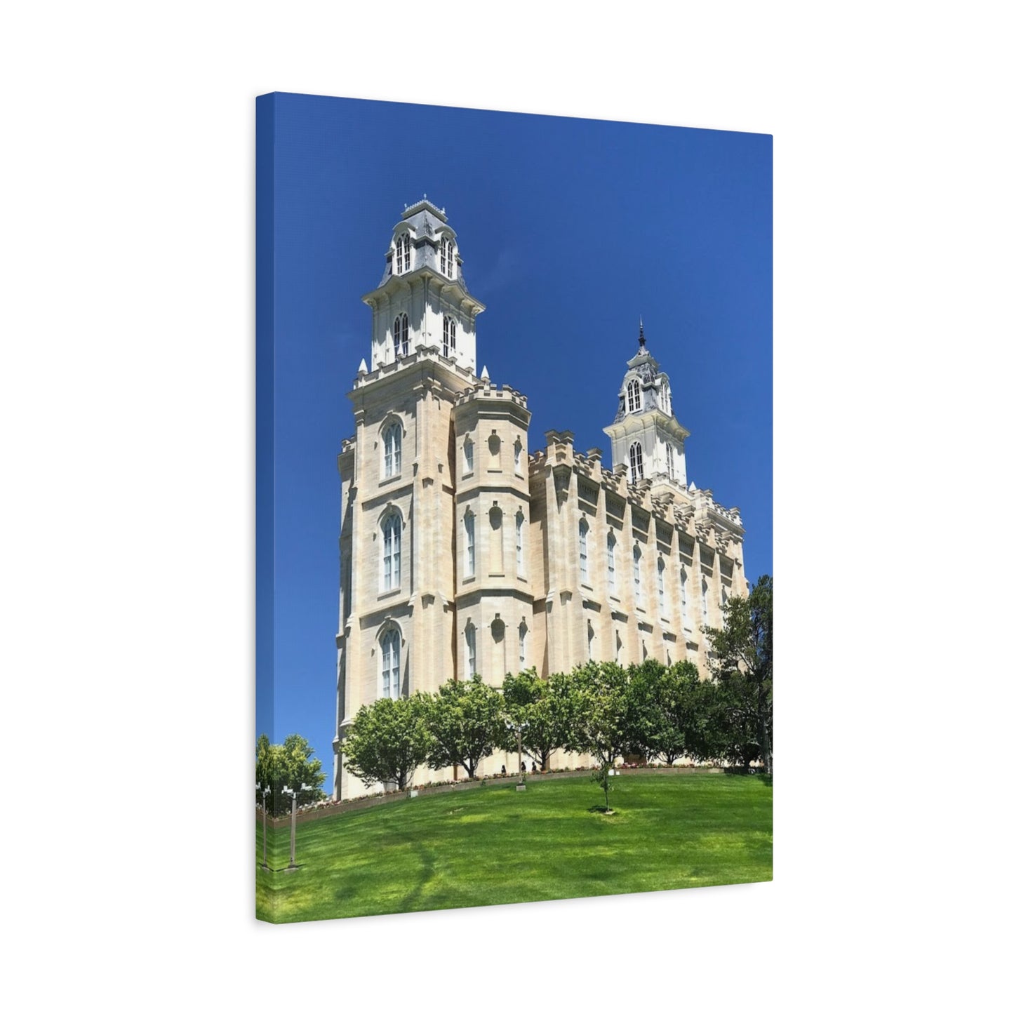 Matte Canvas Wall Art - Beautiful Architectural Print for Home Décor Manti Temple LDS
