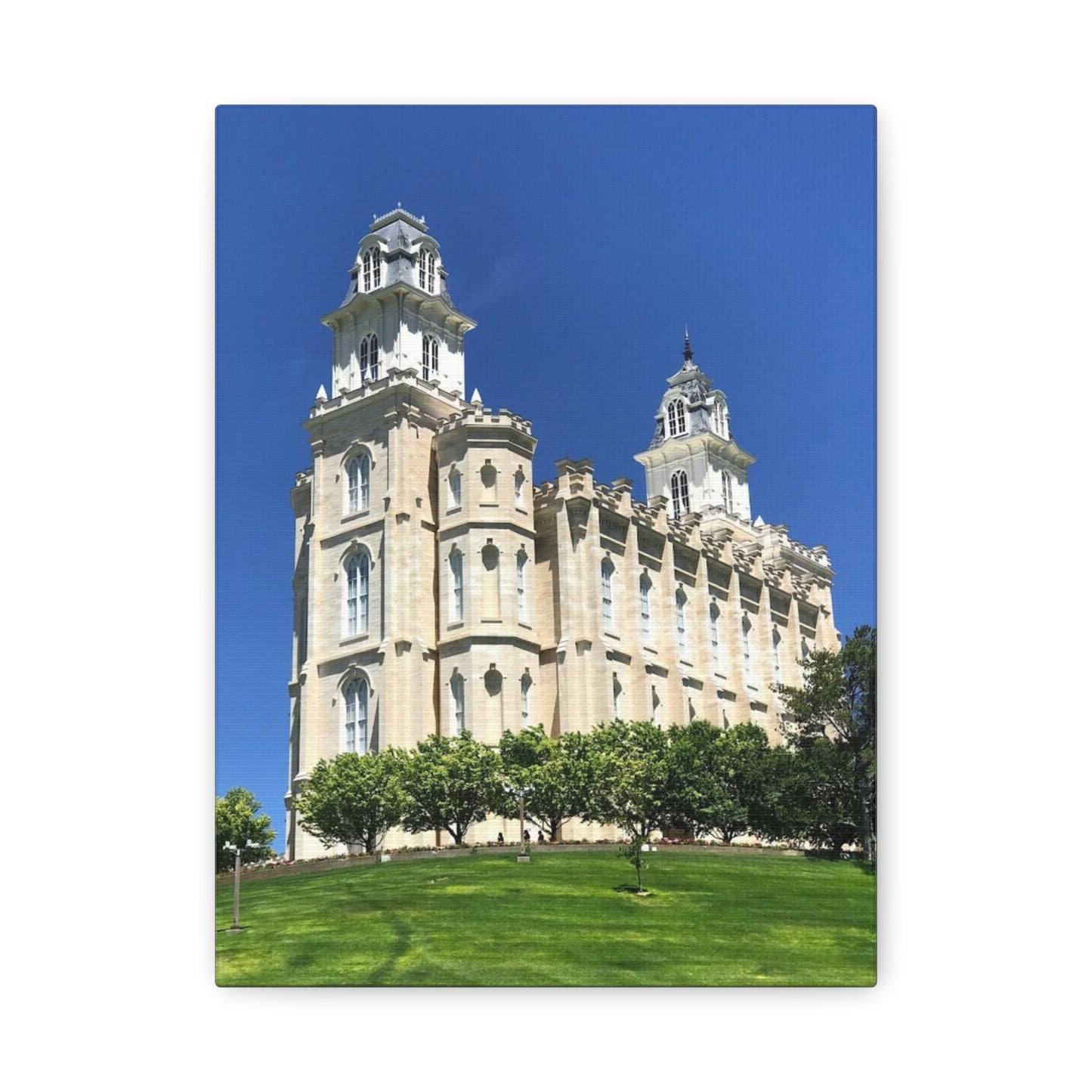 Matte Canvas Wall Art - Beautiful Architectural Print for Home Décor Manti Temple LDS