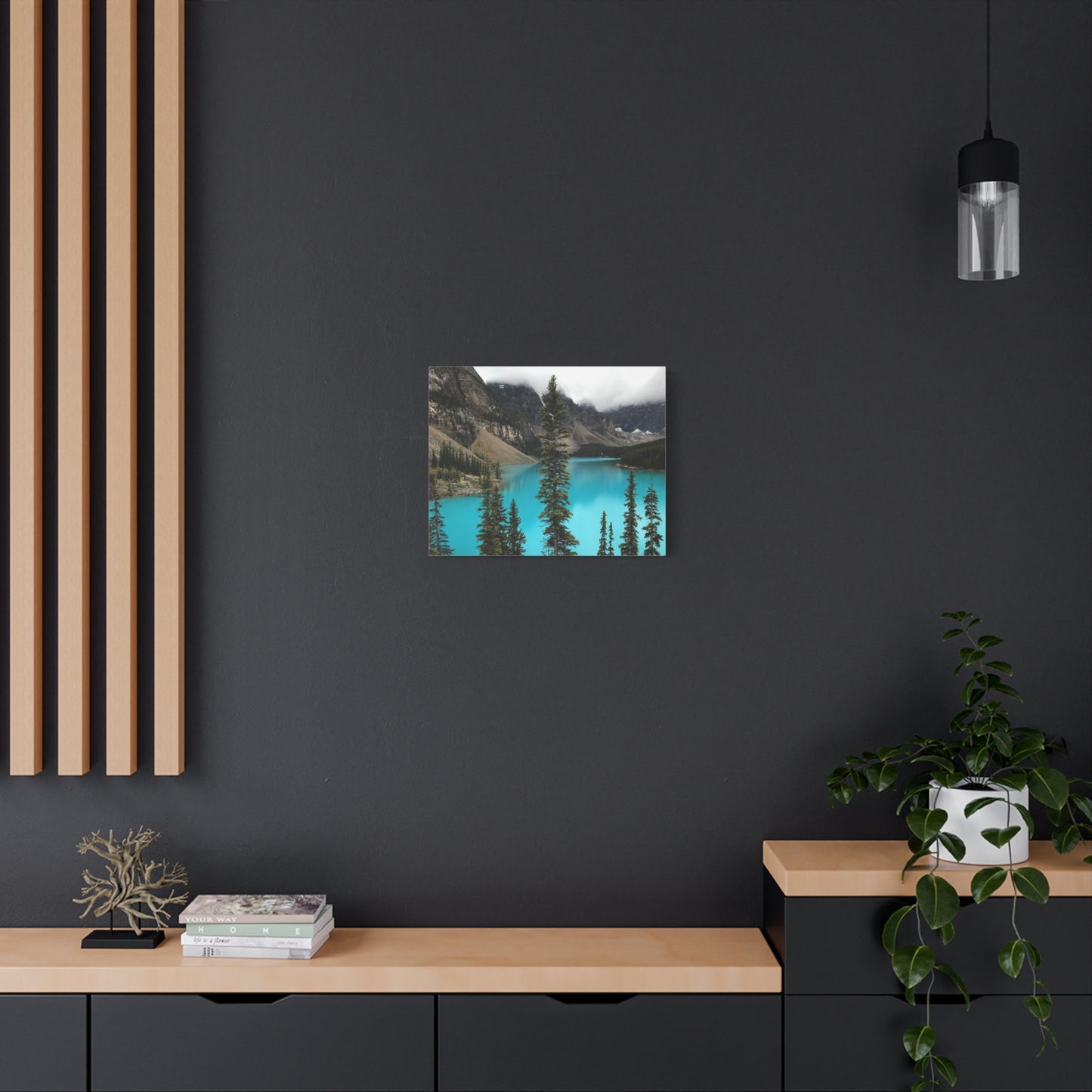Scenic Landscape Canvas Wall Art - Tranquil Mountain Lake Decor