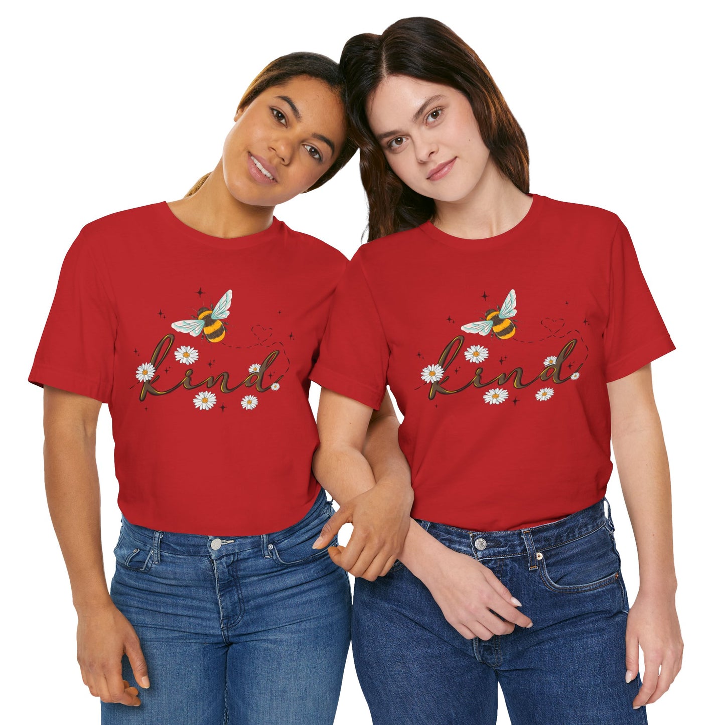 Bee Kind Unisex Jersey Short Sleeve Tee - Inspirational Floral Design