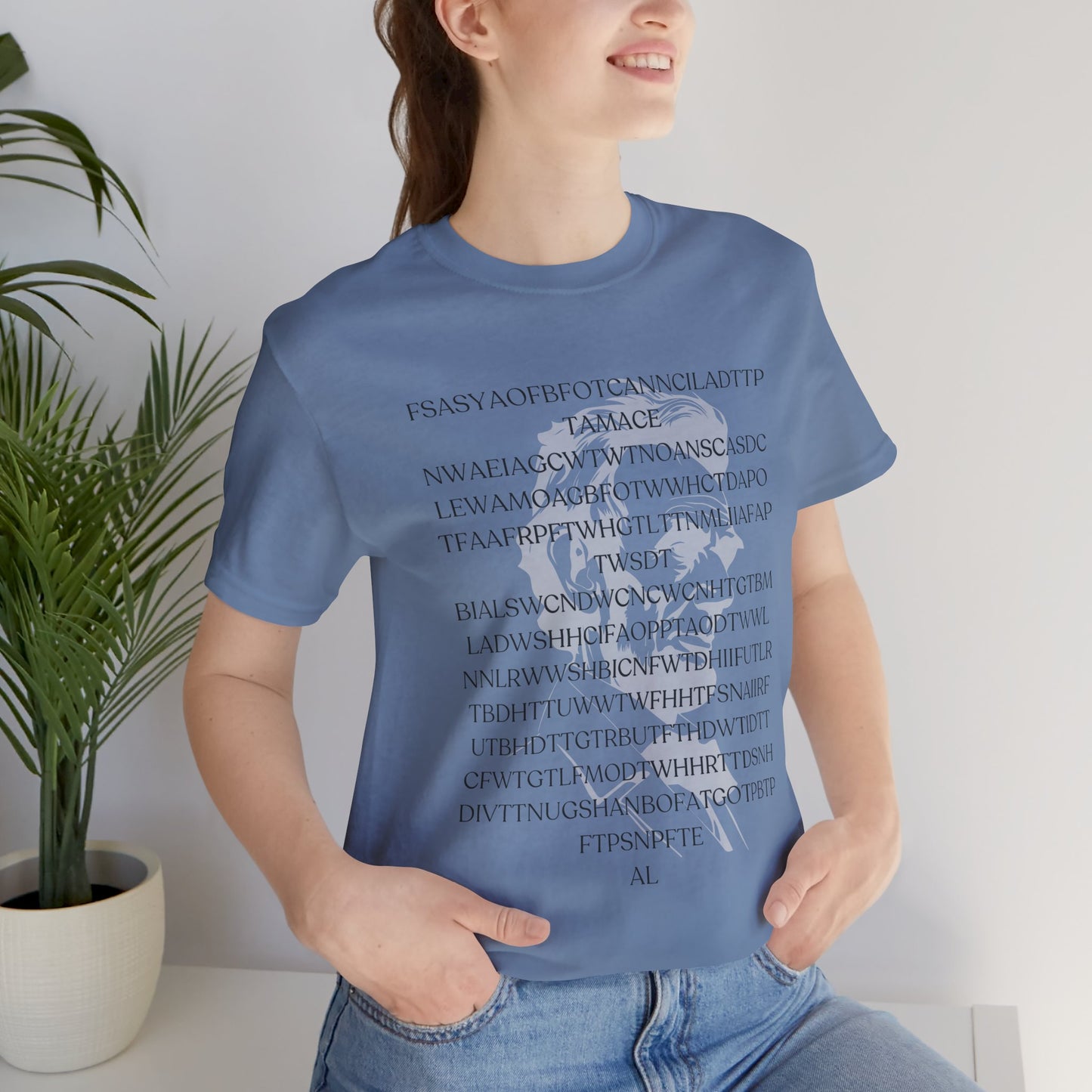 Lincoln's Gettysburg Address Unisex Jersey Short Sleeve Tee with Text Design
