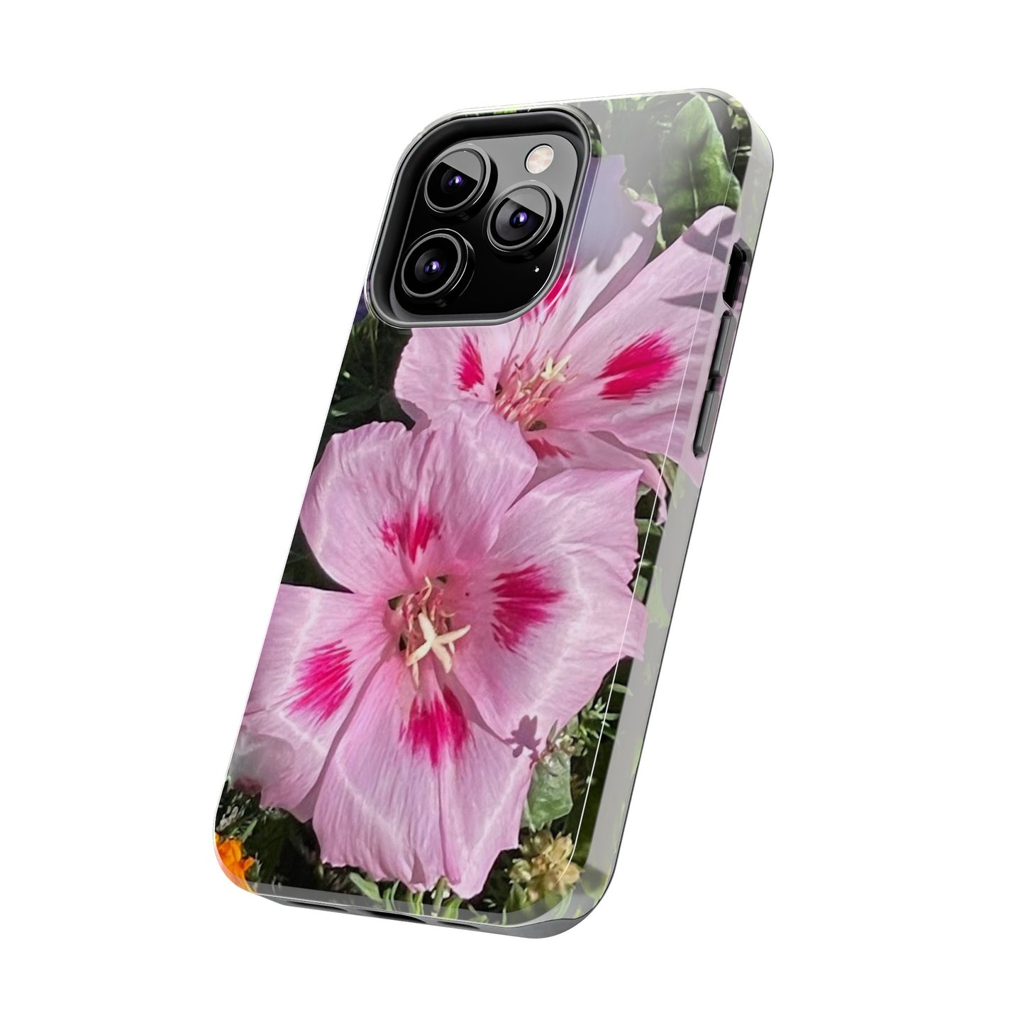Vibrant Floral Tough Phone Case - Durable Protection with Stunning Pink Flowers