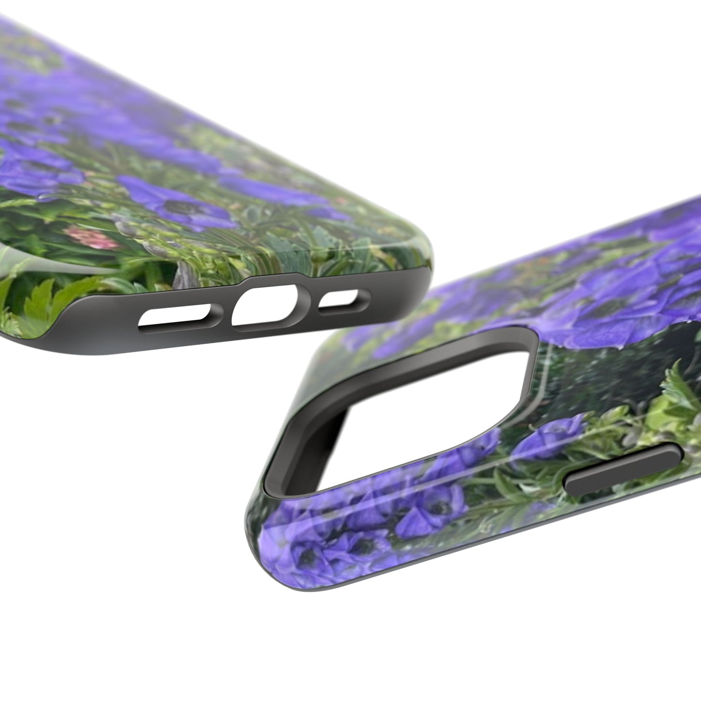 Floral Magnetic Tough Case - Vibrant Purple Flower Design for Resilience and Style