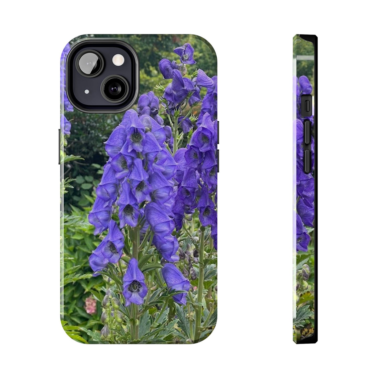 Elegant Floral Tough Phone Case - Purple Aconite Design
