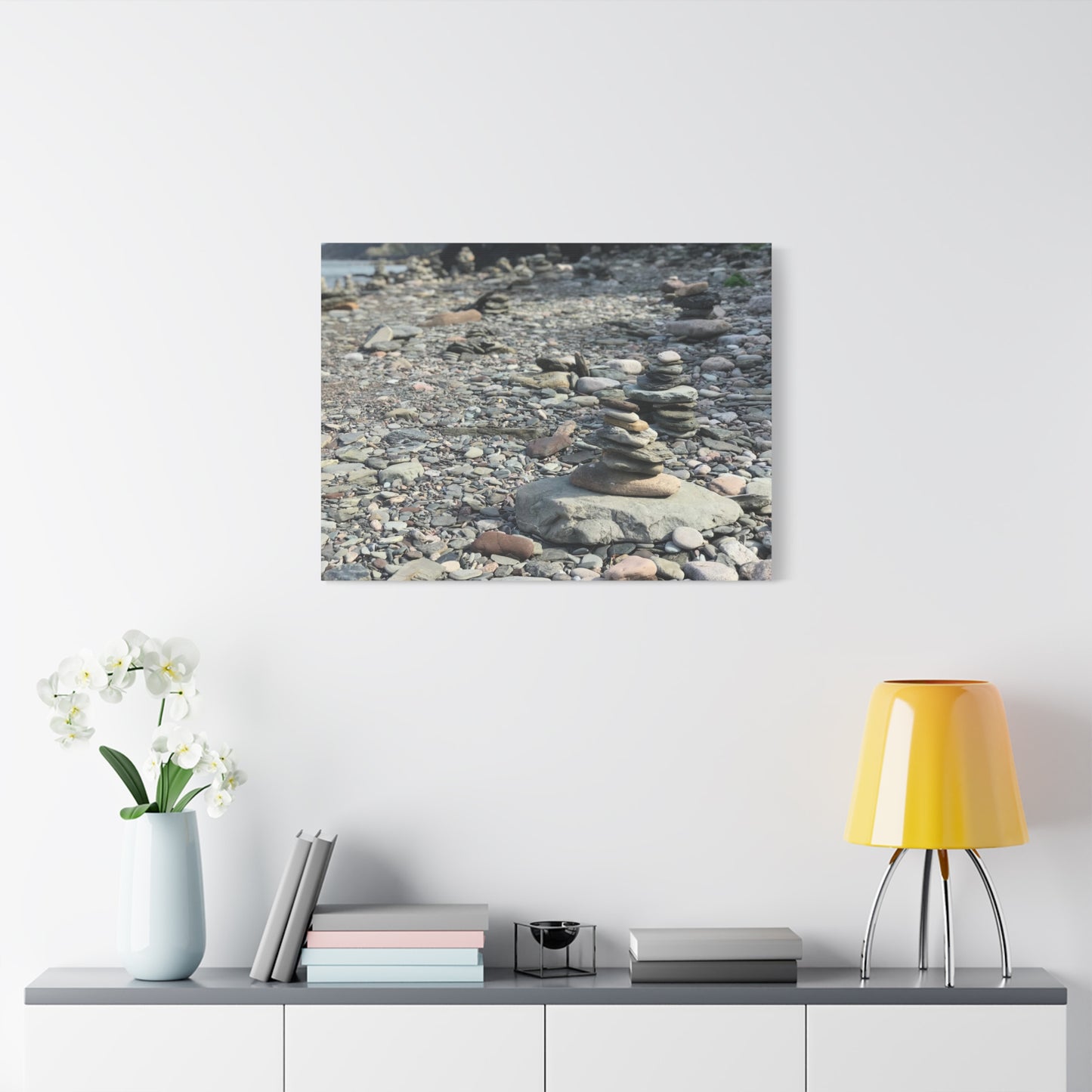 Serene Rock Balancing Canvas Art - 1.25" Matte Stretched Wall Décor