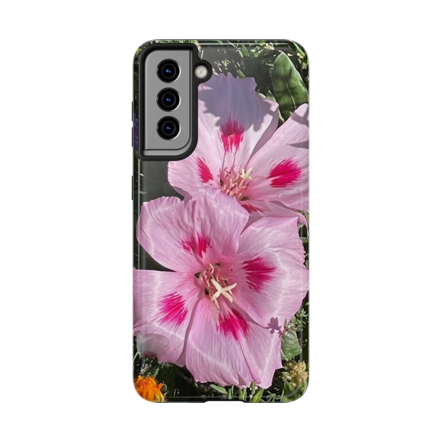 Vibrant Floral Tough Phone Case - Durable Protection with Stunning Pink Flowers