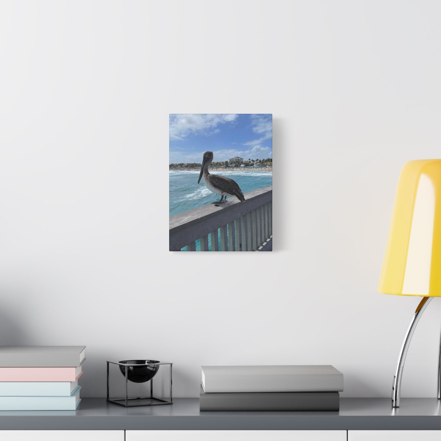 Coastal Serenity Pelican Canvas Print - 1.25" Stretched Wall Art