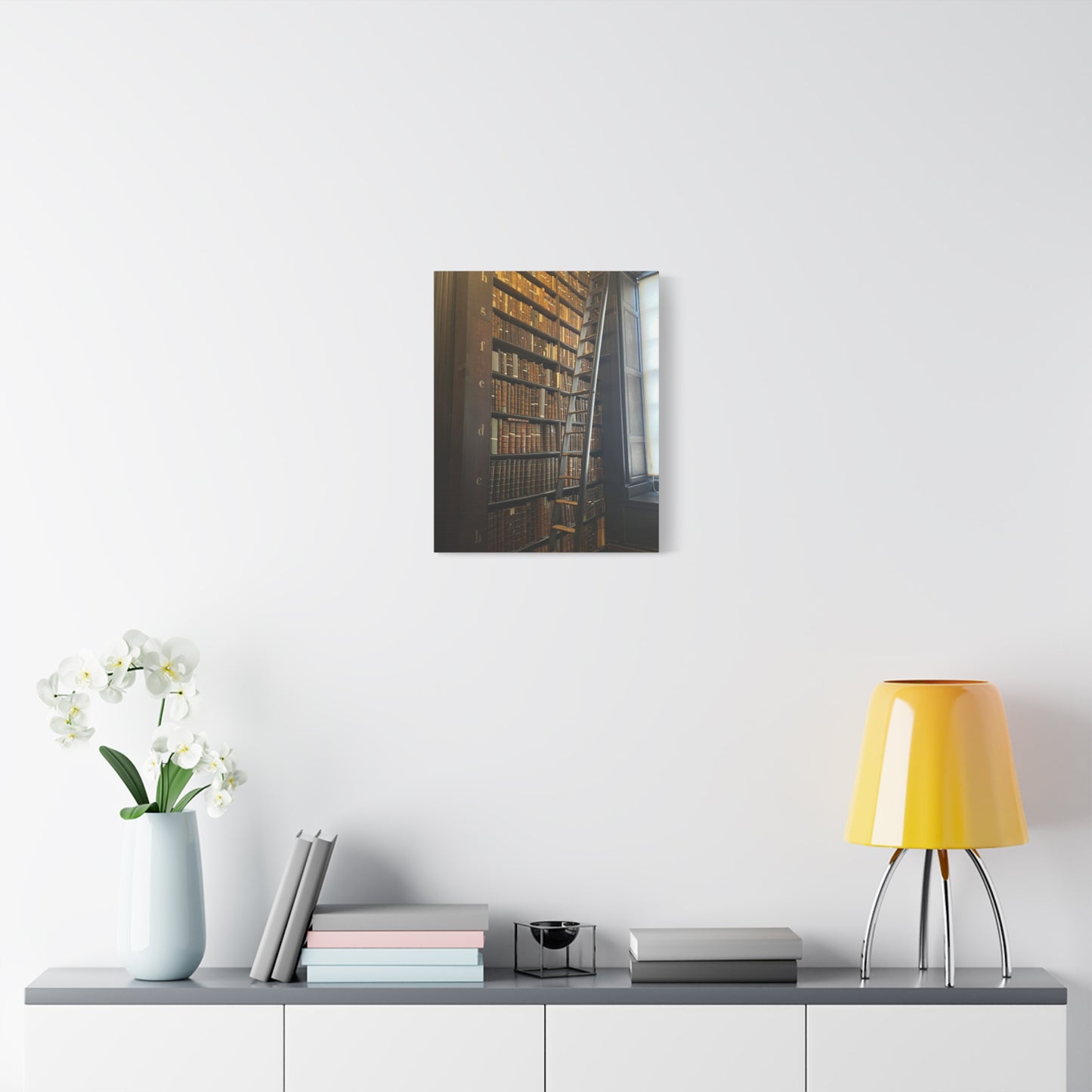Library Wall Art | Vintage Bookcase Canvas Print - Trinity College Long Room