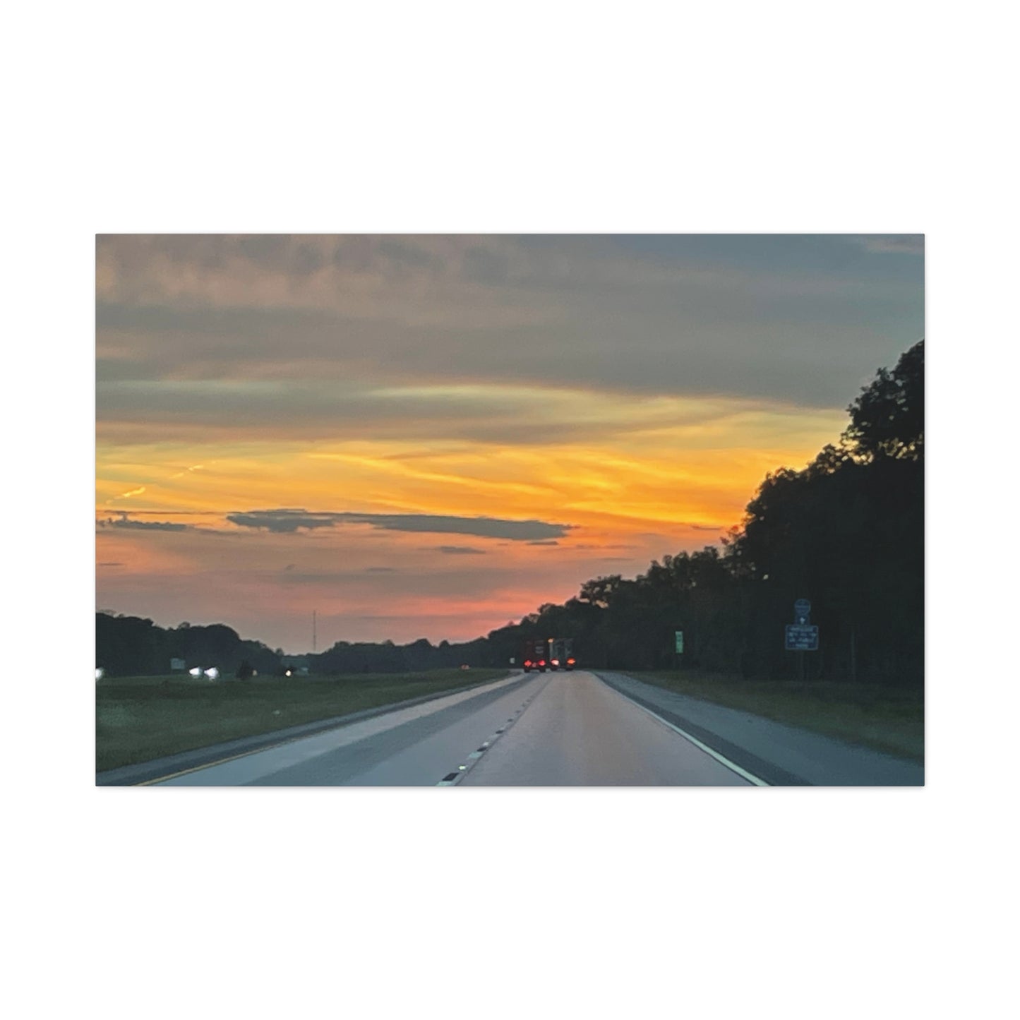 Sunset Roadway Canvas Print - Matte Stretched Artwork